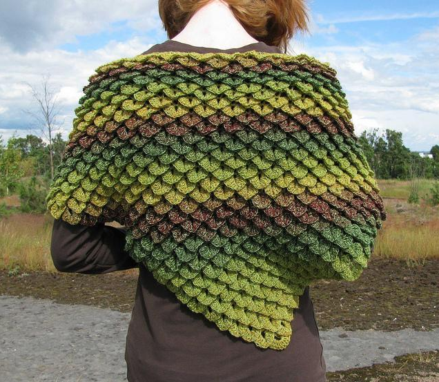 Crocodile stitch shawl
