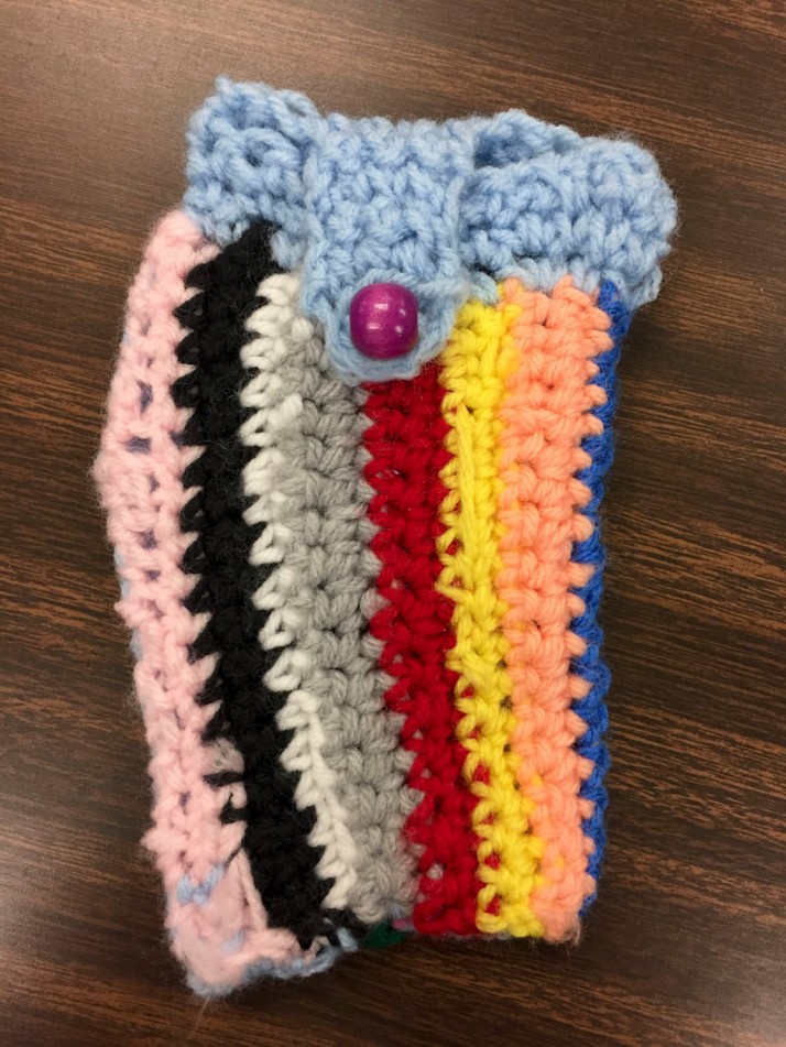 student crochet phone case