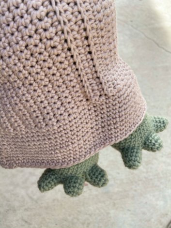 large crochet baby yoda foot